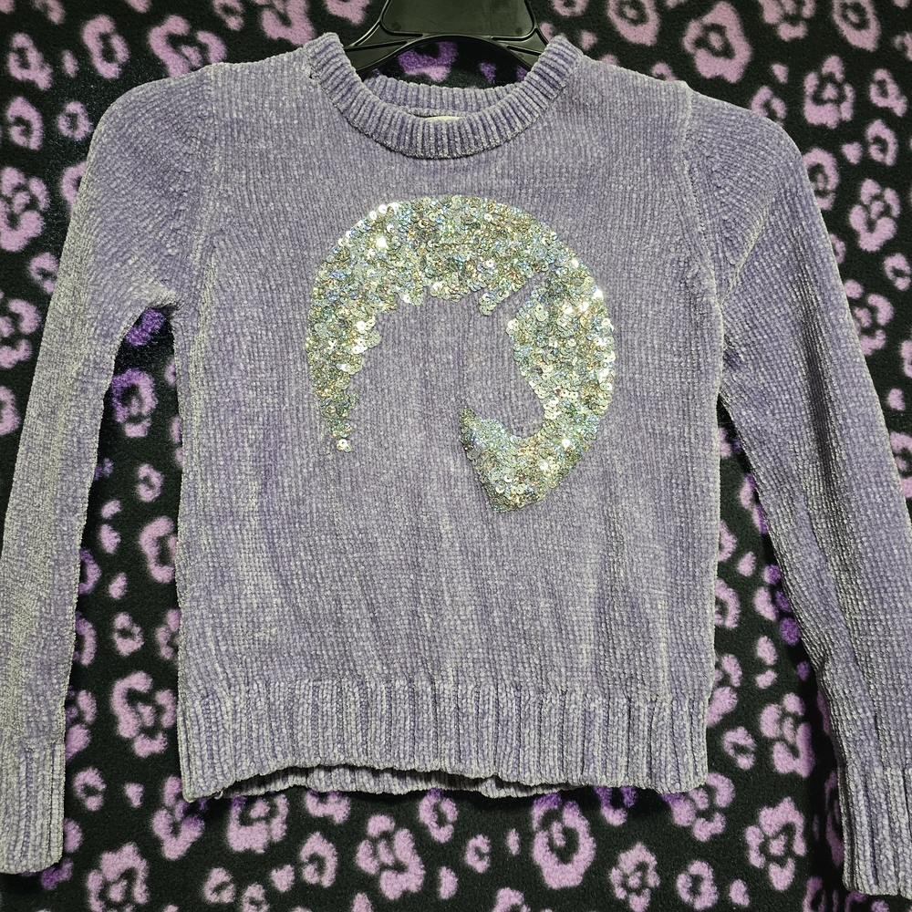 Cat & Jack Lavender Sweater with Sequin Unicorn Design